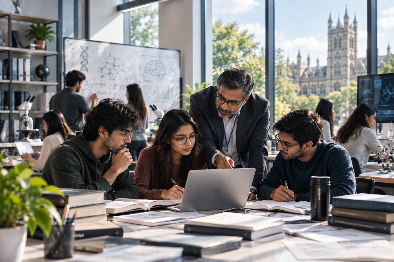 Researcher working in an academic environment